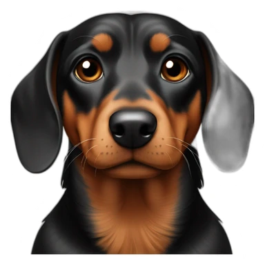 daschund black and braun sticker