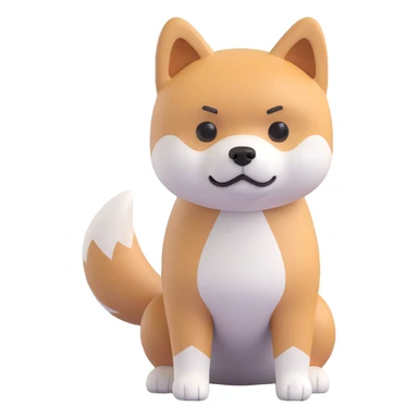 shiba inu standing, sad sticker