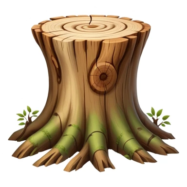 A beautiful pretty natural Tree stump with a swirly pattern in the middle twigs sticking out sticker