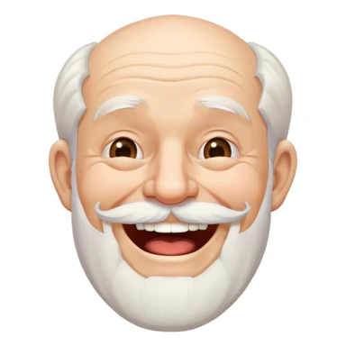 laughing old man with white beard sticker