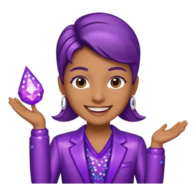 supervisor wearing glitter purple glittery clothes sticker