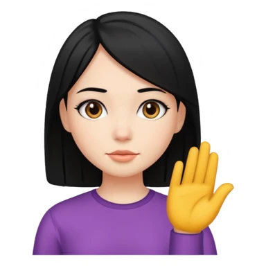 Chica de pelo lacio de color negro  sticker