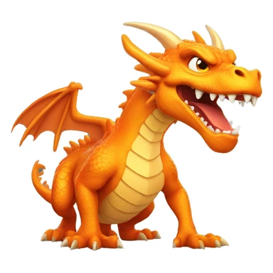 angry orange dragon sticker