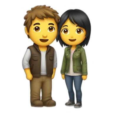 scruffy-man-and-asian-woman-kissing sticker