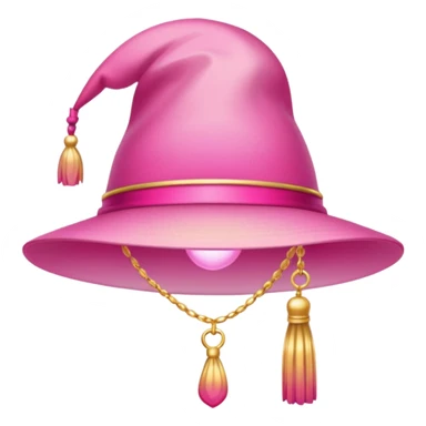 Pink light gradient gradation hat with gold tassel sticker