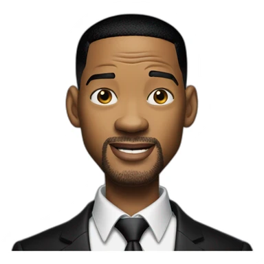 Hyper realistic will smith as men in black sticker