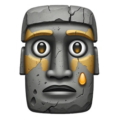 moai emoji with tear sticker