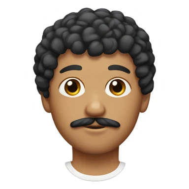 mexican with a bowl cut curly hair and mustache sticker