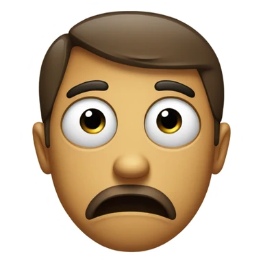 face emoji with sad/disappointment express and mouth is clenched to the side, eyes looking into distance sticker
