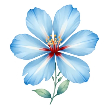 light blue flower bleeding sticker