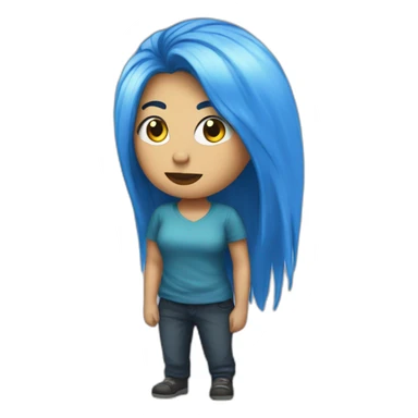 Blue hair liberal protester sticker