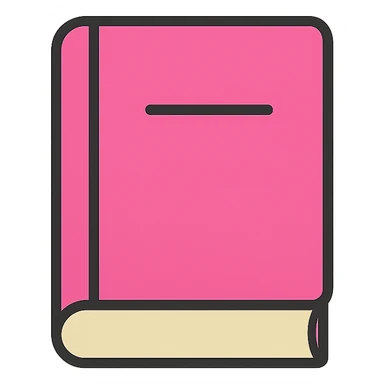 simple clear pink book icon sticker