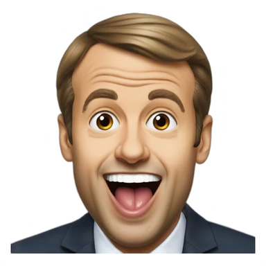 mmanuel Macron sticking out his tongue sticker