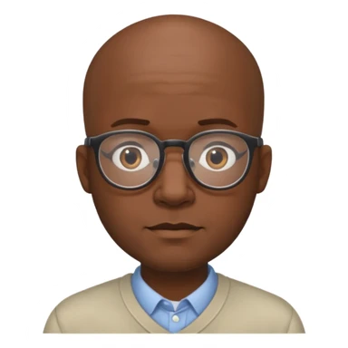 Balding black man with glasses sticker