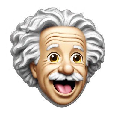 Albert Einstein tongue silver coin sticker