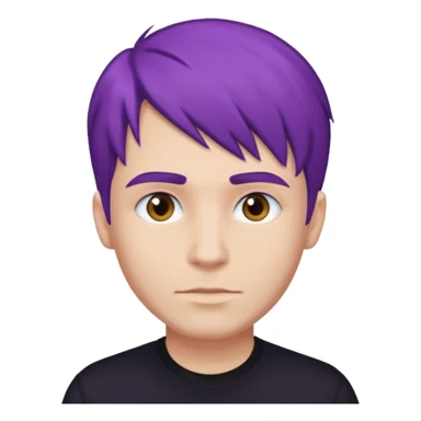 man with purple hair and black shirt sticker
