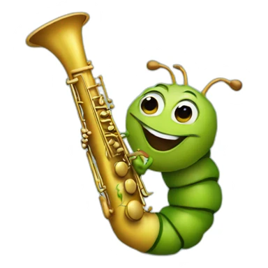 Caterpillar playing the saxophone sticker