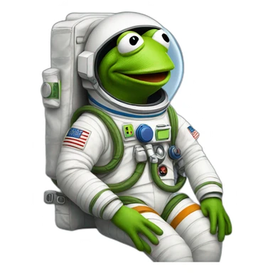 kermit the frog in an astronaut suit sticker