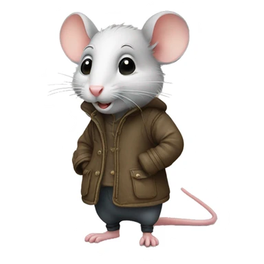 A rat standing with boots sticker