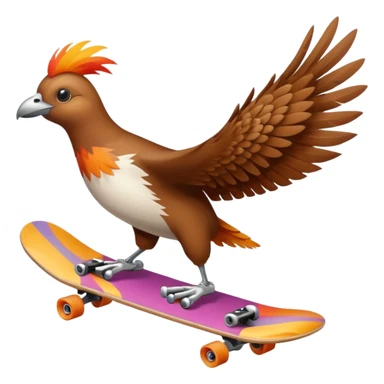 skateboarding bird sticker