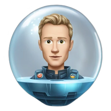 Fancy disco futuristic Jonathan Toews in spaceship bubble sticker