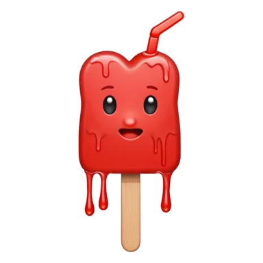 melting heart-shaped popsicle sticker