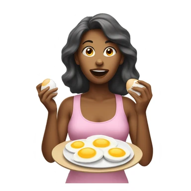 woman eating eggs sticker