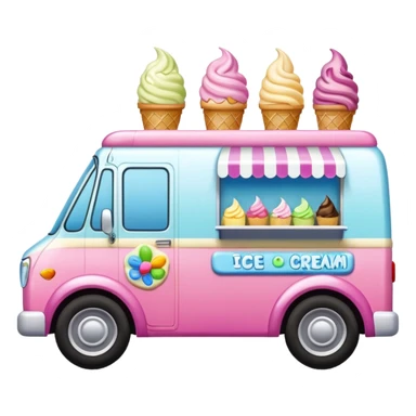 Colorful ice cream van sticker
