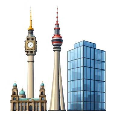 berlin television tower versus big ben tower sticker