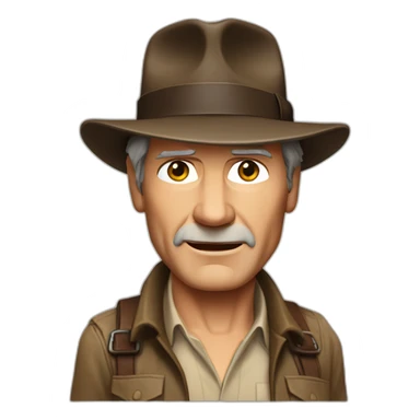 A TOK emoji of Harrison Ford as Indiana Jones. No patterns sticker