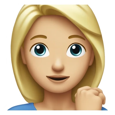 a blonde woman putting his right hand on her heart sticker