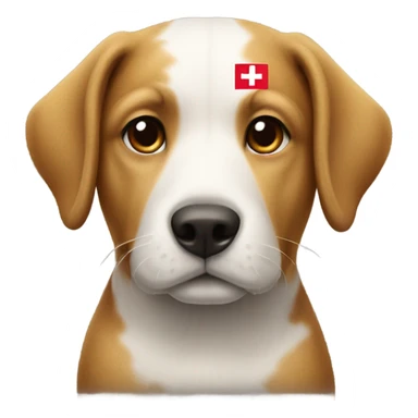 A swiss flag on a dog sticker