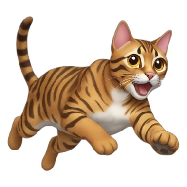 bengal cat pouncing sticker