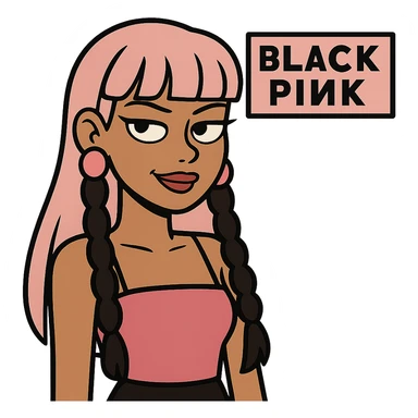 Blackpink inspired icon, pink and black, bold and modern sticker