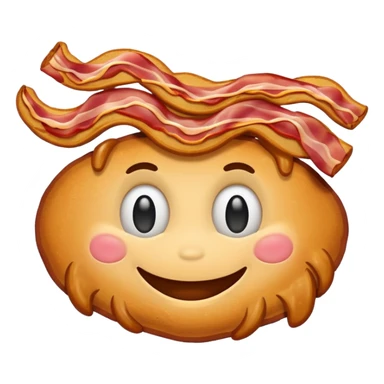 Cartoon streaky bacon with fa smile sticker
