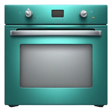 Realistic metallic teal oven isolated.  sticker