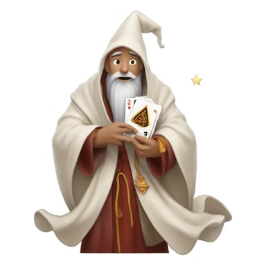 Wizard playing cards sticker