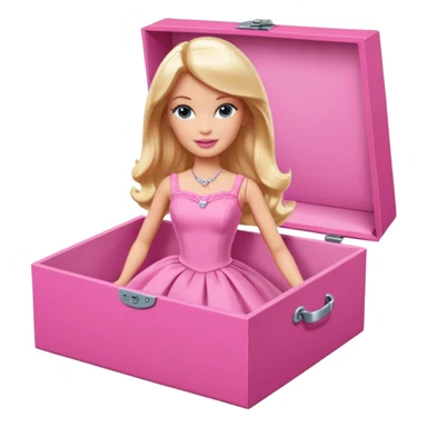 Barbie in a pink box sticker