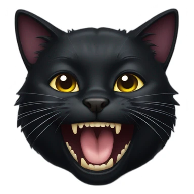 Black cat woth fangs sticker