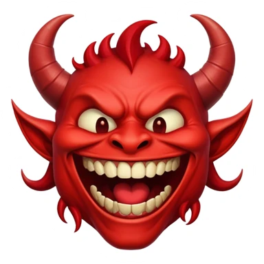 Laughing demon sticker
