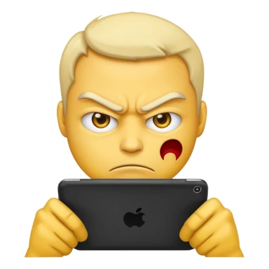 emoji drawind on tablet angry sticker