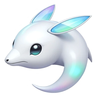 Futuristic Celestial Iridescent white pale fakemon sticker