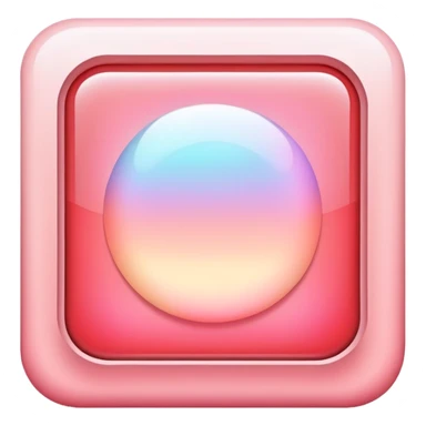 Iridescent pastel red square icon with soft round borders  sticker