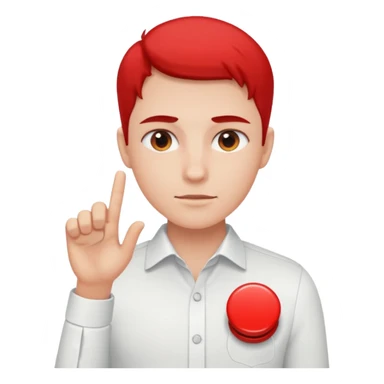 Person pressing button sticker