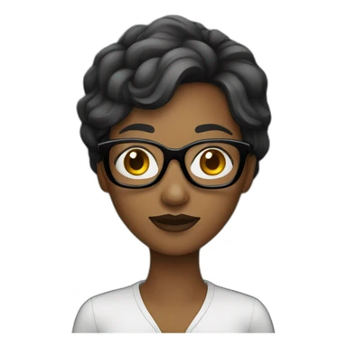 Femme-noir-avec-lunettes sticker