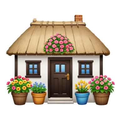 A Ukrainian peasant house with white walls sticker
