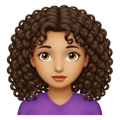 GIRL WITH CURLY DARK BROWN HAIR AND OLIVE SKIN sticker