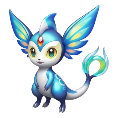 Angelic Divine Bioluminescent Translucent Luminescent Diaphanous Shiny Colorful Meloetta-Latias-Koraidon-Peppercat-Wargreymon-Protogen-Fakémon-fusion-hybrid-creature sticker