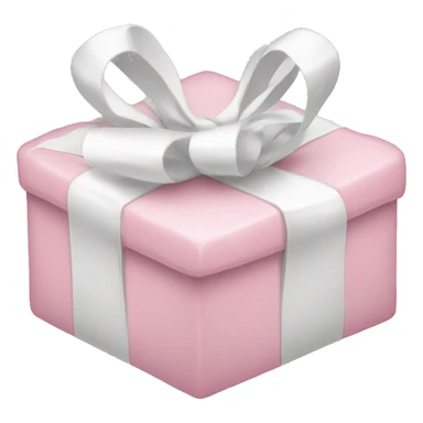 Light pink and white present sticker