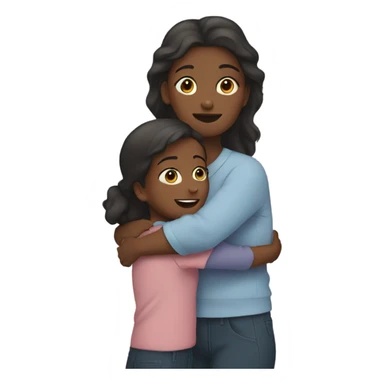 woman hugging daughter sticker